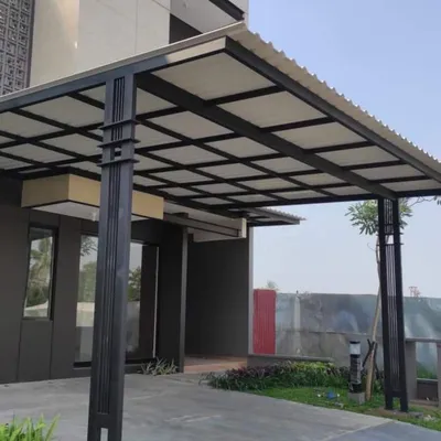 Desain kanopi Alderon minimalis modern tropis