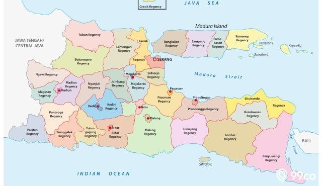Peta Jangkauan Layanan Barokah Gunung Mas Jawa Timur